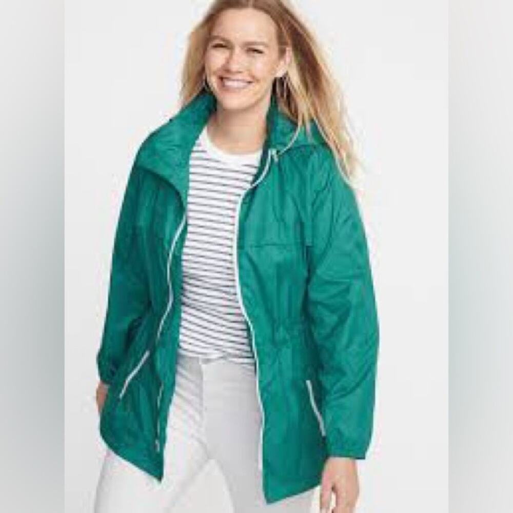 Old Navy 100% polyester hooded lightweight jacket size large L b79